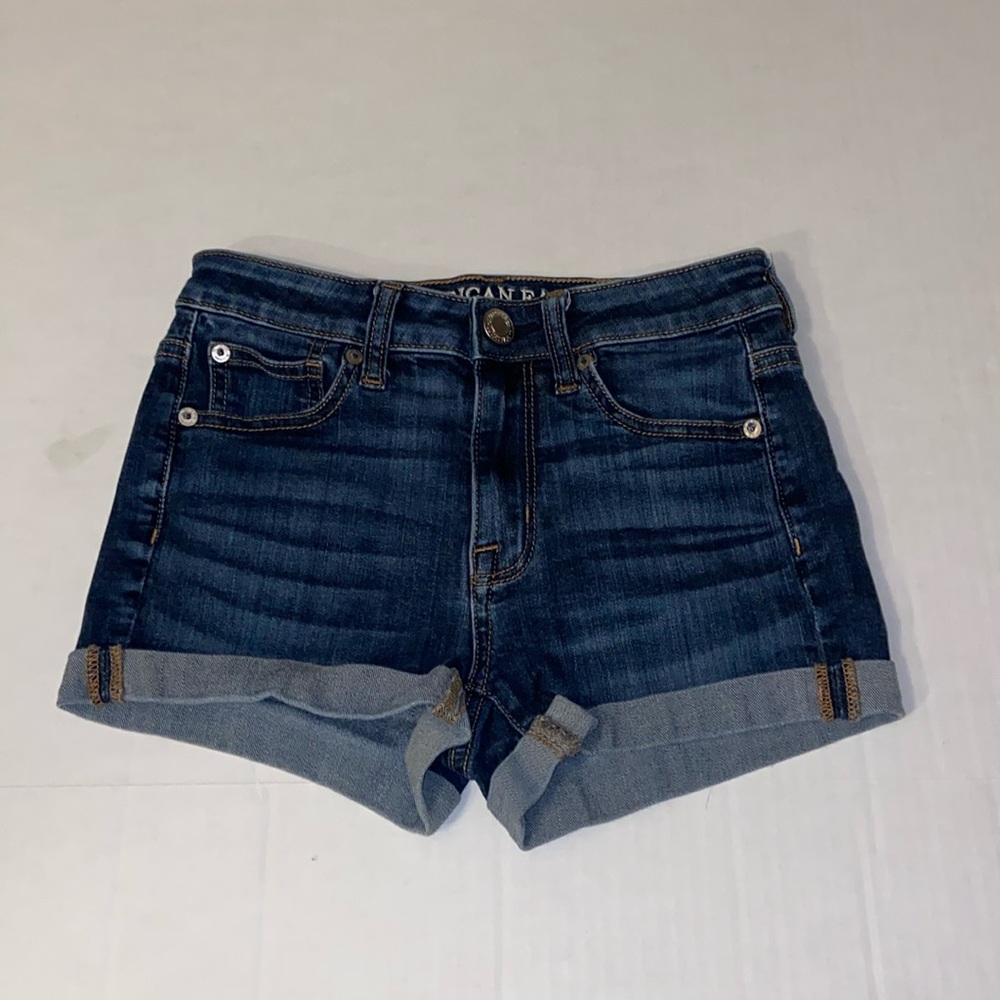 American Eagle Outfitters Women’s Size 00 High Rise Shortie Blue Denim Shorts